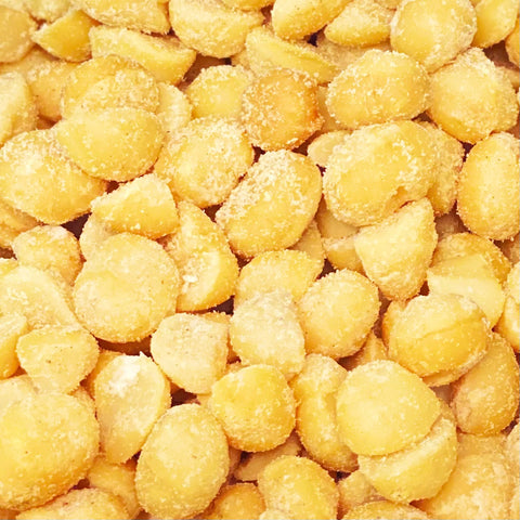 Macadamias, Blanched 60%Whole/40% Halves Salted (Roasted)