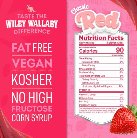 Wiley Wallaby Red Gourmet Licorice, 1 Lb.