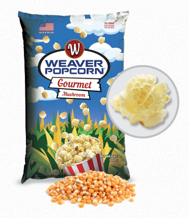 Weaver Gourmet Mushroom Popcorn, 50 Lb. Bag