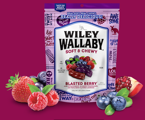 Wiley Wallaby Australian Style Licorice, Pouches