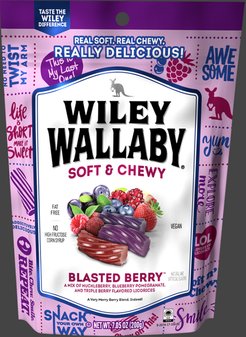 Wiley Wallaby Australian Style Licorice, Pouches